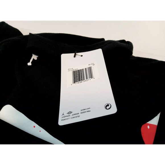 Jordan Boys Black Graphic T-Shirt W/ Red & White Basketball Design - Picture 5 of 5